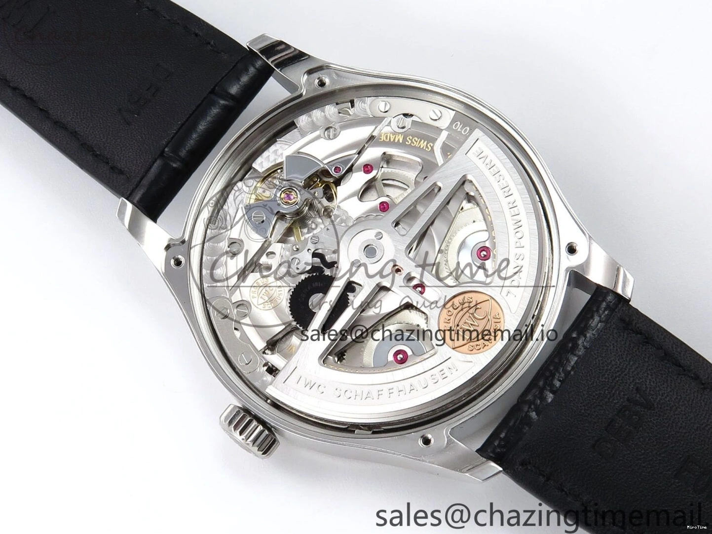 MIROTIME 0127 Portugieser Automatic SS IW501704 APSF 1:1 Best Edition Blue Dial on Black Leather Strap A HighPerformance 7008